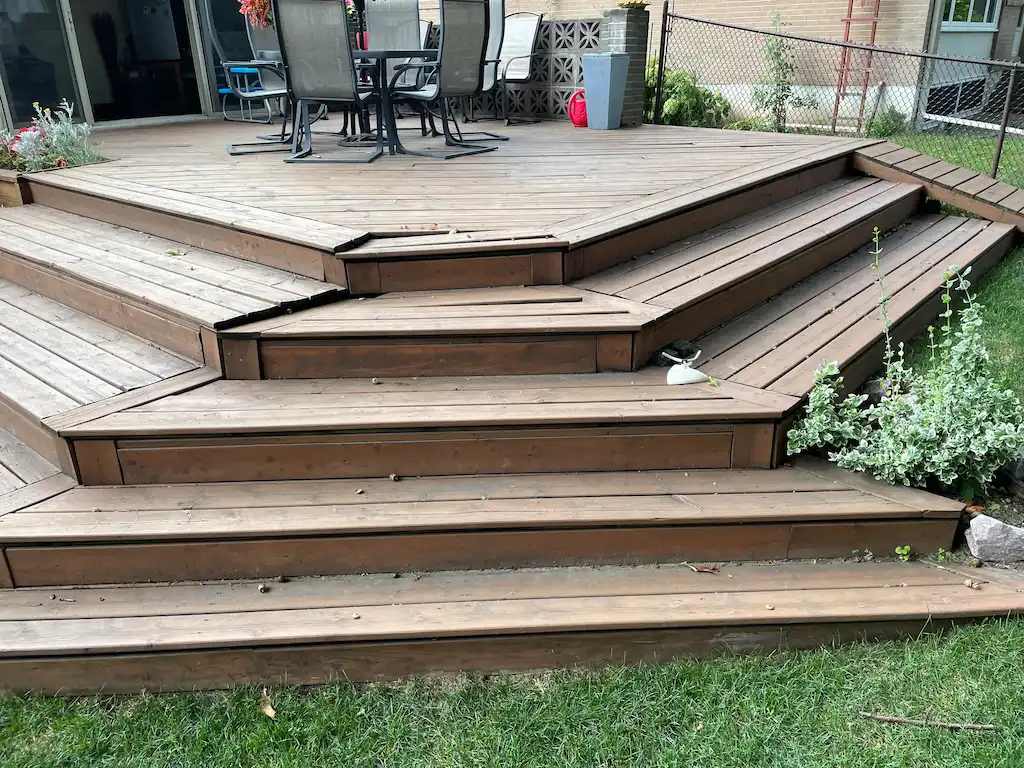 Deck Repair and Stain, before